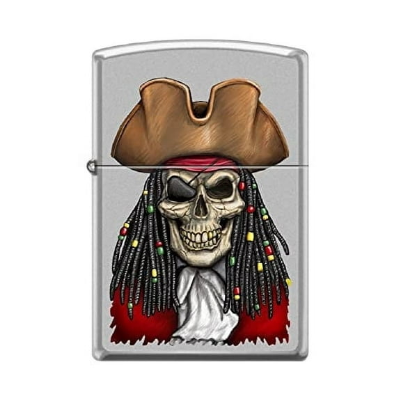 Zippo Lighter- Skull Design Windproof Lighter (Pirate Captain #Z5547)