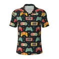 thumbnail image 2 of Daiia Retro Video Game Pattern Men’s Polo Shirts,Solid Deck Shirt,Classic Fit, Breathable Cotton Polo for Casual and Sport Wear-Small, 2 of 7