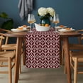 thumbnail image 2 of Geometric Table Runner - 36 Inch Long, Kitchen Dining Table Runner Dresser Scarves, Modern Abstract Lines Texture Red Farmhouse Decor for Coffee Tables Wedding Party Banquet, 2 of 8