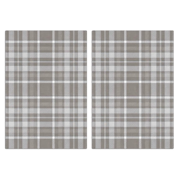 2 Pcs Funny Kitchen Towels,Gray White Plaid Checkered Pattern Microfiber Dish Towels,Kitchen Tea Towels,Kitchen Towel Set (18" X 26")