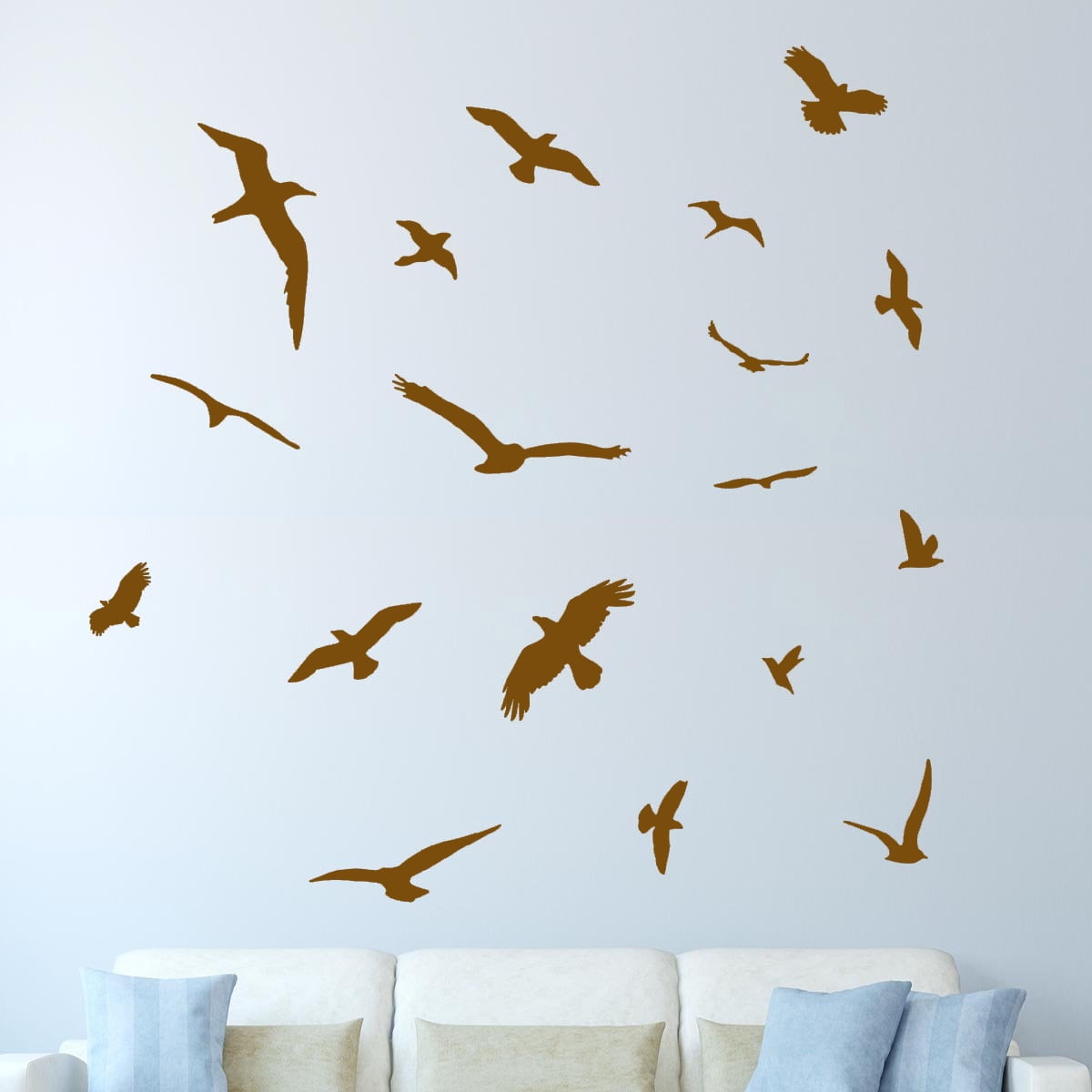 VWAQ Flock of Birds Flying Wall Decals Stickers Peel and Stick Wall Art ...