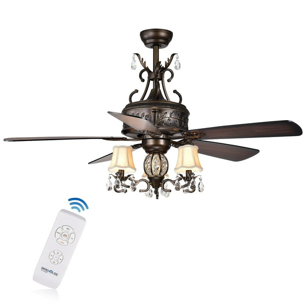 Firtha 52 Inch 5 Blade Antique Lighted, Old World Ceiling Fans