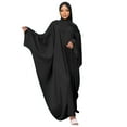 thumbnail image 4 of IBTOM CASTLE Muslim Dresses for Women, Long Sleeve Eid Islamic Prayer Jilbab Khimar Cardi Robe Middle East Maxi Abaya Dress Black&hijab, 4 of 6