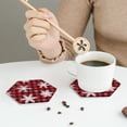 thumbnail image 6 of Bingfone Vintage Snowflakes On A Buffalo Plaid Christmas Leather Drinks Coasters With Set Of 6,Suitable For Home Kitchen,Coffee Cup Coasters Home Gift, 6 of 9