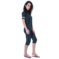thumbnail image 4 of Moomaya Womens Plain Nightwear Set w/ Capri Cotton Sleepwear 2 Pcs Nightdresses-R9R, 4 of 7