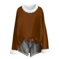 thumbnail image 4 of Womens Blouses Fashion Casual Long Sleeve Round Neck Tops Shirts Blouses Tops Long Sleeve Shirts For Women, 4 of 4