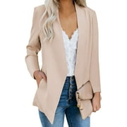 GRAPENT Womens Casual Open Front Blazer Long Sleeve Work Office Jacket, Size S-2XL