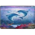 thumbnail image 4 of SKYSONIC 36x24in Cute Dolphin Family Area Rug, Summer Underwater World Non-Slip Floor Carpet for Indoor Living Dining Room Bedroom, 4 of 7