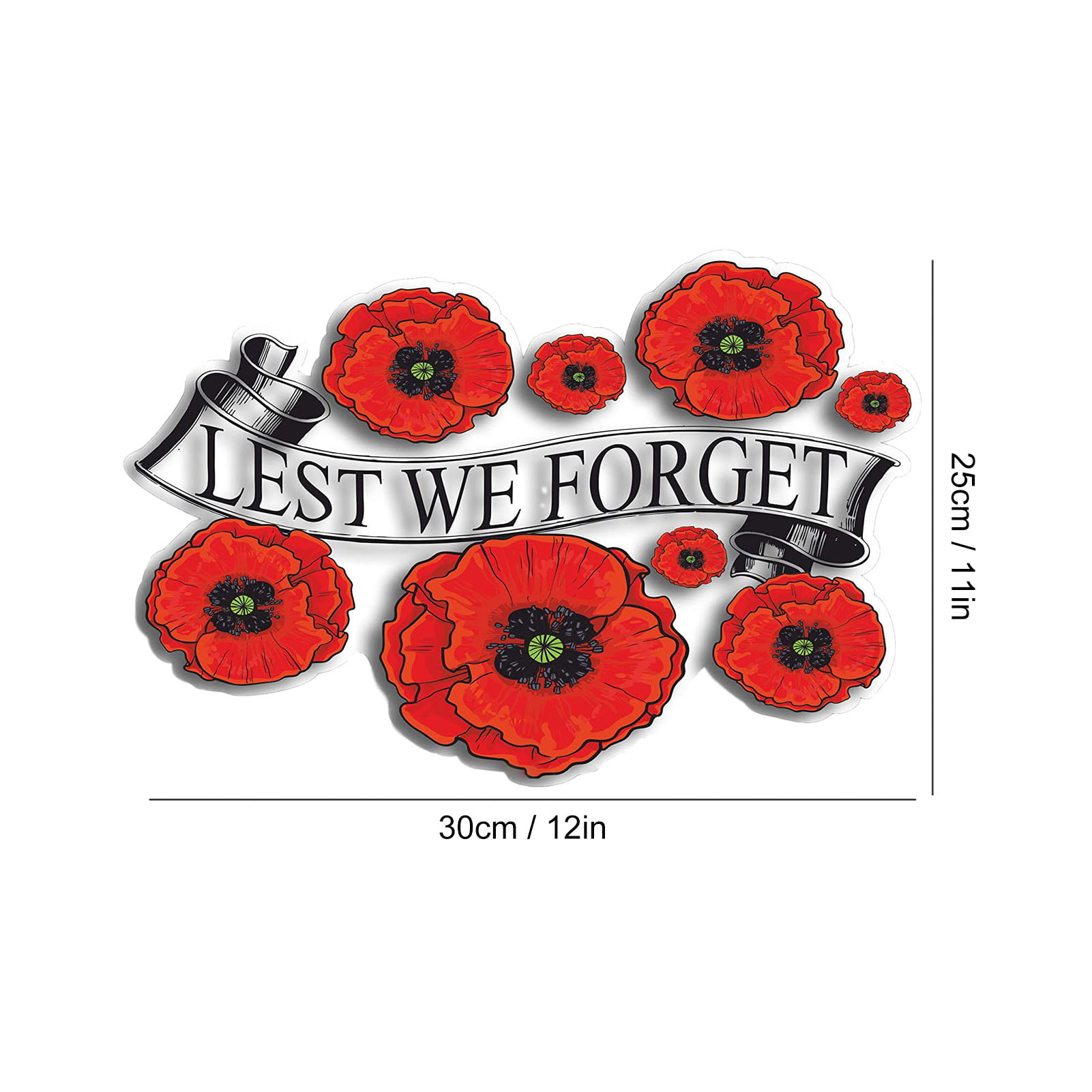 Vinyl Decal Sticker for Wine bottle lest we forget Poppy at the going down of 