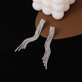 thumbnail image 4 of 1 par de pendientes colgantes de plata con borlas y borlas de moda para mujeres de bodas de cumpleaños jinwen Pendientes largos con borlas, 4 of 6