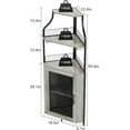 thumbnail image 2 of Corner Bar Cabinet - Wine Bar Cabinet and Glass Holder 5-Tiers Storage Space Corner Liquor Cabinet with LED Light Industrial Wine Cabinet with Mesh Door for Small Space, 2 of 7