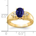 thumbnail image 2 of Primal Gold 14 Karat Yellow Gold 8x6mm Oval Sapphire and Diamond ring, 2 of 4