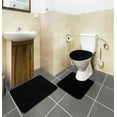 thumbnail image 2 of Ottomanson Nice Washable Non-Slip Rubberback Polypropylene Black Bath Rug Set, 3 Piece, 2 of 9