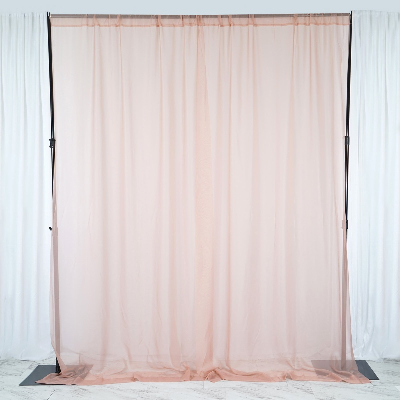 Efavormart 10FT Fire Retardant Coral Sheer Voil Curtain Panel Backdrop