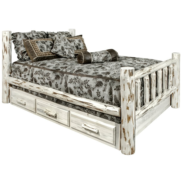 Storage Clear Lacquer Finish, Queen Bed W Storage