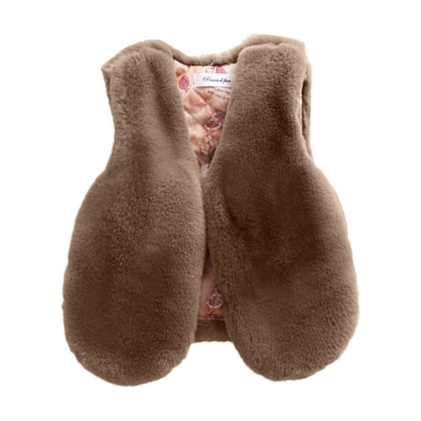 Gibobby Chaqueta de Forro Polar para bebés niñosChaqueta para niñas pequeñas, moda de otoño e invierno, chaquetas con cuello de lana para niños pequeños,(Marrón, 9-10 Años)