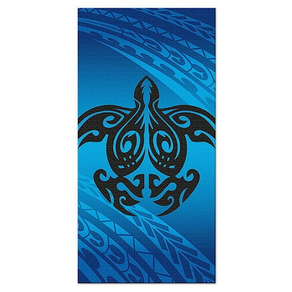 Island Heritage Cotton Hawaii Tribal Honu Turtle Blue Beach Towel, 1 Each
