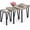 Light gray, variant on Space-Saving Triangle Nesting Coffee Table Set – Industrial Style, Stackable End Tables with Black Metal Frame for Living Room or Bedroom, Vintage