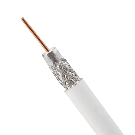 Cmple - RG6 Cable - Standard Shield Coaxial Bulk (White), 1000 Feet
