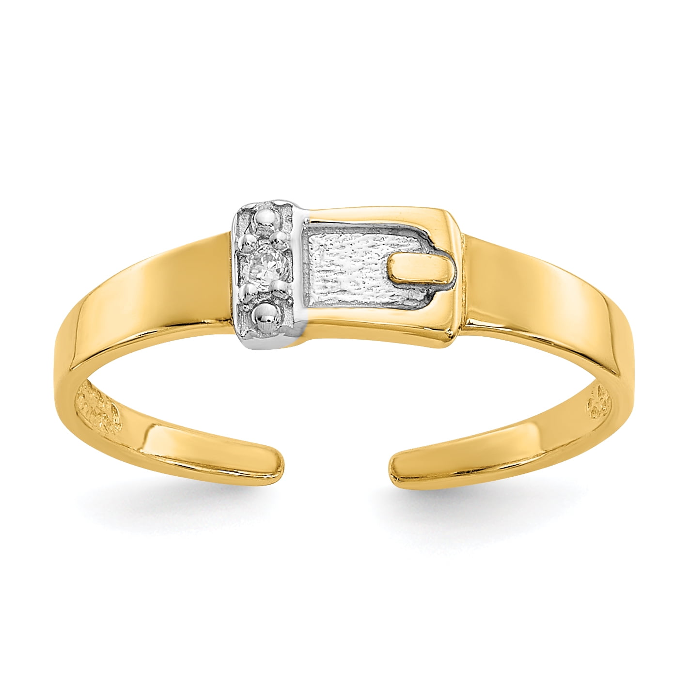 14K Yellow Gold .01ct Diamond Buckle Toe Ring (0.01Cttw)