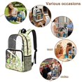 thumbnail image 5 of ZIATUBLES 17 Inch Clear Backpack, Heavy Duty Fabric & PVC Transparent Bag with Reinforced Strap, Large Capacity Frog Daisy Butterfly Print See Through Bookbag for School, Work & Travel, 5 of 7
