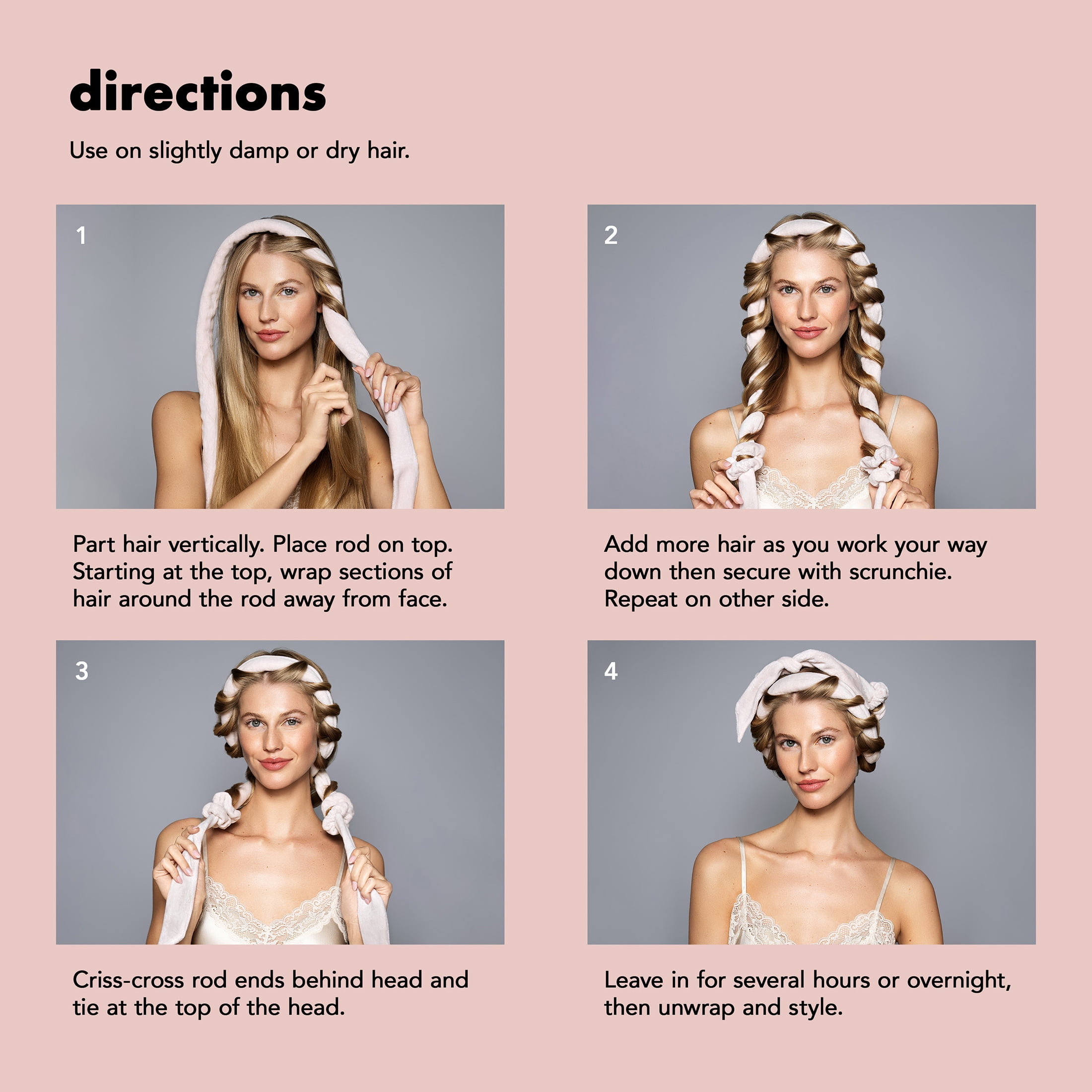 The Hair Edit Heatless Soft Ribbon Curl Set, Pink