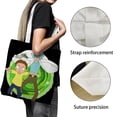 thumbnail image 3 of Rick and Morty: The Anime Bolso de tela con estampado de lienzo para mujer, bolsa de compras reutilizable y estética, con cremallera interior, regalo para mujer, 35 × 40 cm., 3 of 6