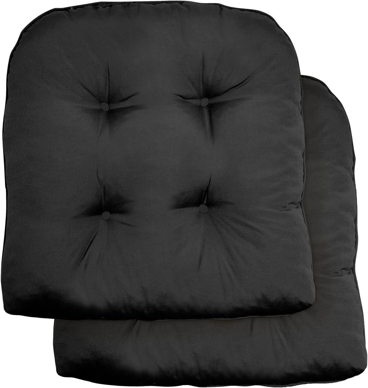 Indoor/Outdoor Tufted Seat Cushions for Patio Furniture Set of 2