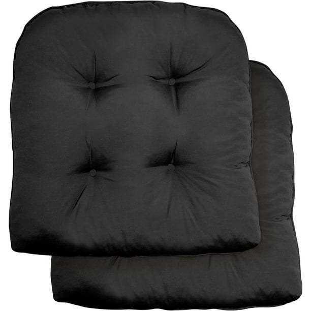 Indoor/Outdoor Tufted Seat Cushions for Patio Furniture Set of 2