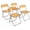 Orange, variant on Matladin Folding Chairs 4 Pack, Clear Chair, Acrylic Plastic Panel & Metal Chrome Frame, Foldable and Stackable, 350 lbs Capacity, Orange.