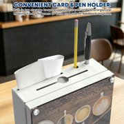 Pochar Large Ballot Box With Slot and Lock - Metal Wall Mounted Suggestion Box, Donation Box, Safe Lock Tip Jar For Fundraising, Hotel, Bar and School Voting Use (White, 10'' x 4.75'' x 12.5'')