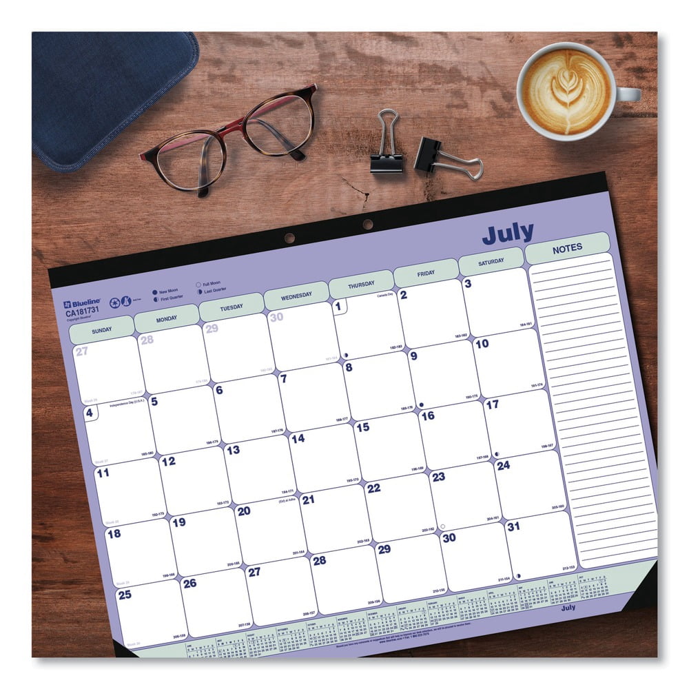 2025-2026 Blueline® Academic Monthly Desk Pad Calendar, 21-1/4" x 16", July 2025 To July 2026, CA181731