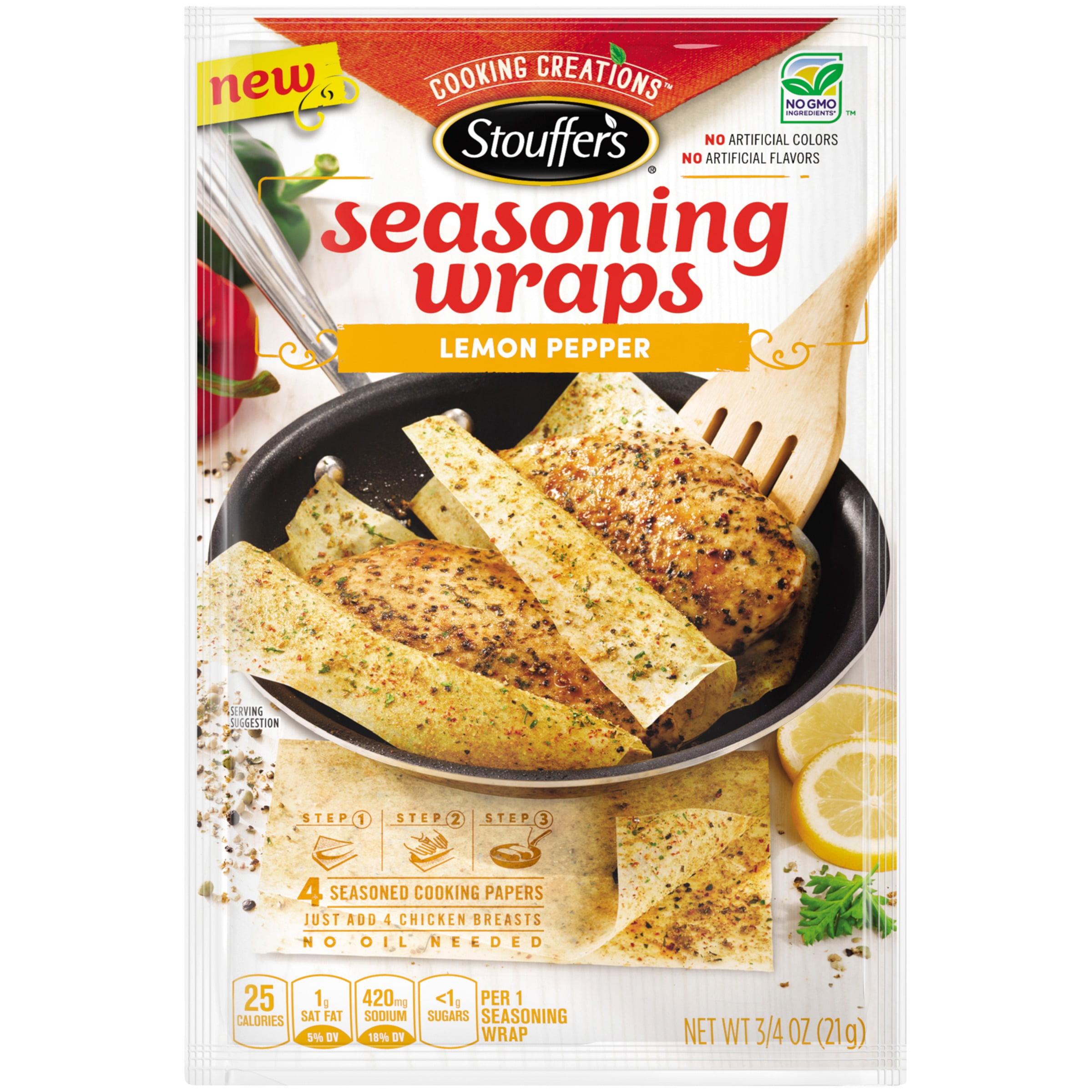 STOUFFER'S COOKING CREATIONS Lemon Pepper Seasoning Wraps 21g Pack