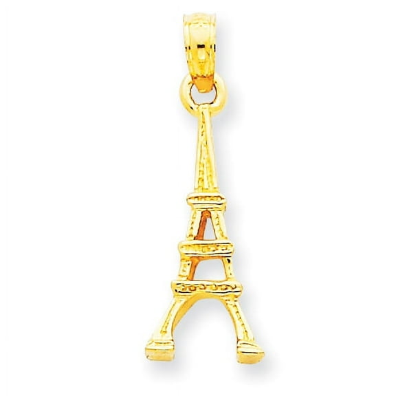 Finest Gold 14K Yellow Gold Eiffel Tower Pendant