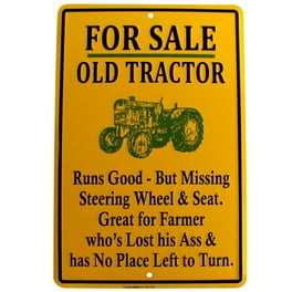 For Sale Old Tractor Funny Tin Sign US Made Novelty Garage Shop Bar Wall Decor For Sale Old Tractor Funny Tin Sign US Made Novelty Garage Shop Bar Wall Decor