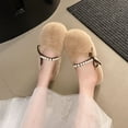thumbnail image 5 of Xucatan Women's Plush Fuzzy Slippers with Bow, Non-Slip Indoor Outdoor House Shoes, Warm Cozy Winter Slippers for Women with Closed Back Gift, 5 of 6