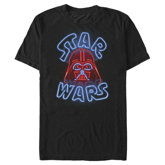 Men's Star Wars Vader Neon Sign  Graphic Tee Black X Large