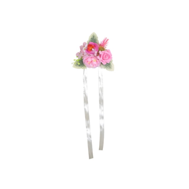 Vestido para Boda Dama de Novia Pulsera Flor Tridimensional Simulación Rosa, Accesorio Ligero Seguro para Bodas Fiestas Y Regalos