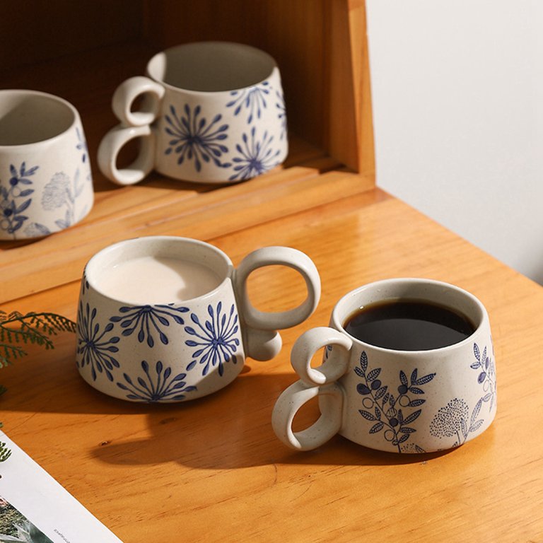 Ceramic Coffee Mugs, 12 Oz Hand Painted Coffee Cups with Handles, Porcelain  Stoneware Mugs for Tea, Hot or Cold Drinks, Best Gifts for Birthday,  Thanksgiving, Christmas, Mother's Day - Walmart.com