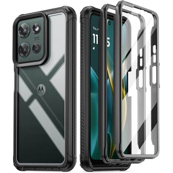 Funda Poetic Guardian para Motorola Moto G 5G 2025, color negro y transparente