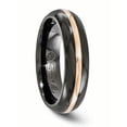 thumbnail image 4 of Edward Mirell Black Titanium with 14k Rose Gold Domed 6mm Band, 4 of 6