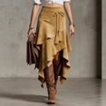 thumbnail image 6 of Aellinatey Fringe Detail Elegant Skirt Women High Waist Knee Length With Asymmetrically Hems, 6 of 8