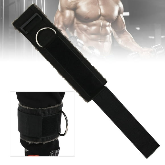 D-Ring Ankle Straps, Black Functional Trainers Ankle Padded Cuffs, D-Ring for Training Cable Machine