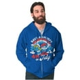 thumbnail image 5 of Retro Smurfs Cartoon 4th of July Zip Up Hoodie Men's Women's Brisco Brands X, 5 of 6