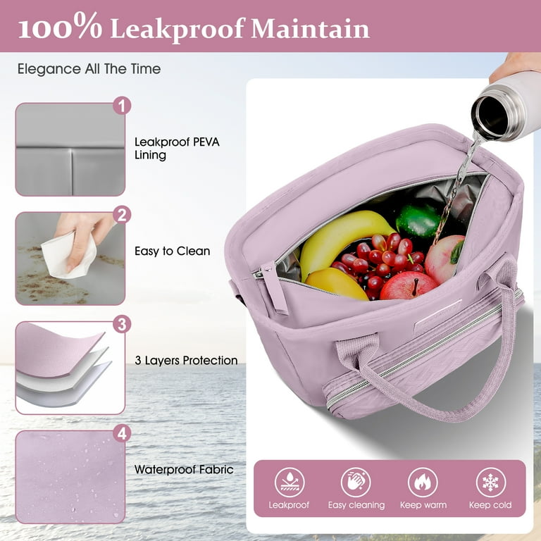 Cshidworld Insulated Lunch Bag, Leakproof Purple photo 4