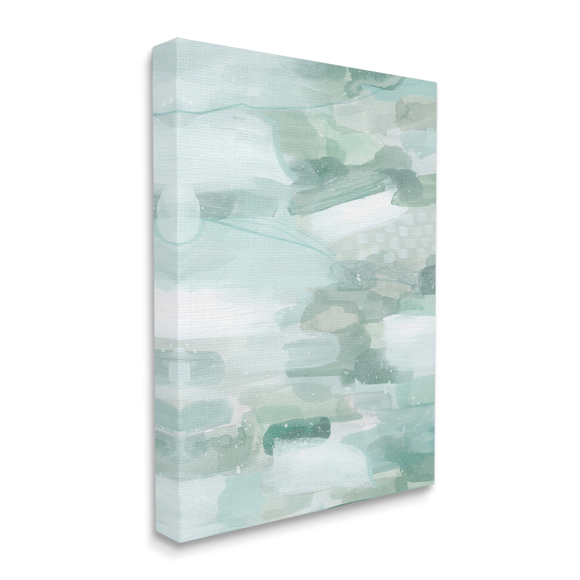 Stupell Industries Green Brush Strokes Abstract Painting Gallery Wrapped Canvas Art Print Wall Art, 16 x 20
