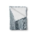 thumbnail image 2 of Winter Soft Flannel Fleece Throw Blanket, Ski Themed Snowy Road Cold Parts of the World Footprints Colorado United States, Cozy Plush for Indoor and Outdoor Use, 50" x 60", Black White, by Ambesonne, 2 of 6