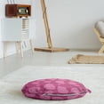 thumbnail image 3 of Floral Round Floor Cushion with Handle, Digitally Generated Illustration of Blooming Flower Silhouettes Botanical Art, Pillow for Living Room & Dorms, 18" Round, Pink Dark Magenta, by Ambesonne, 3 of 4