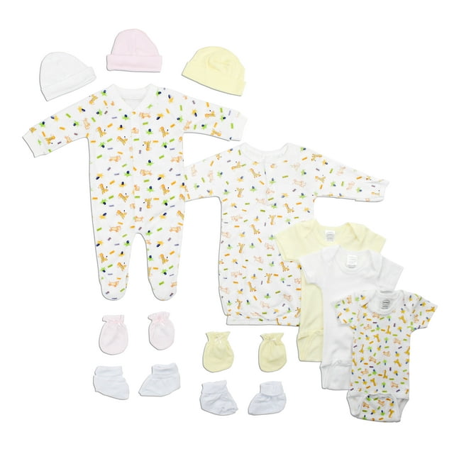 Bambini Ensemble Layette 12 Pcs pour Nouveau-Nées Filles, Cadeau de Shower de Bébé