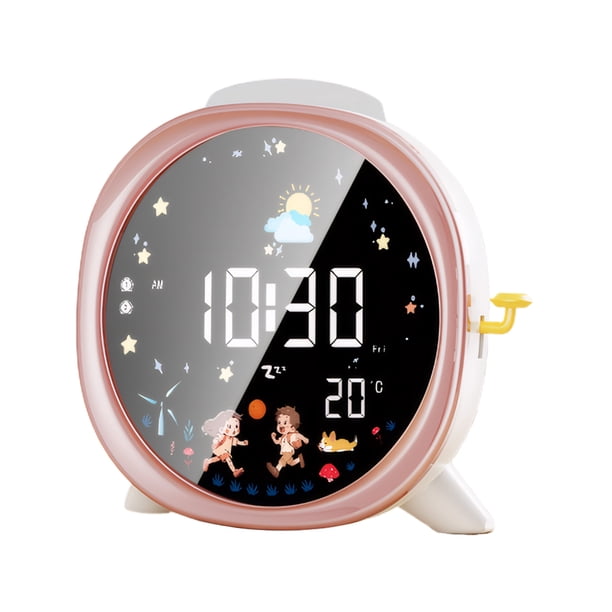 Naiovety Reloj de con alarma digital, construcción duradera y visualización de temperatura en tiempo real, inteligente. Electrodomésticos rosa